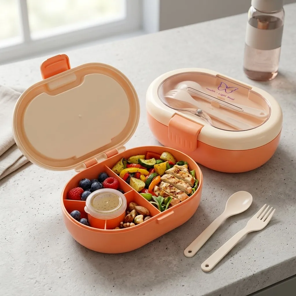 Meal Prep Or Prep Meal - Kotak Bekal Bento Plastik dengan Peralatan