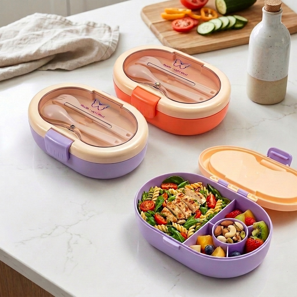 Kotak Makan Bento Plastik deng - Meal Prep Or Prep Meal ulasan dan harga